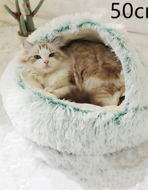 Load image into Gallery viewer, 2 In 1 Dog And Cat Bed Pet Winter Bed Round Plush Warm Bed House Soft Long Plush Pets Bed
