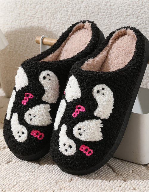 Load image into Gallery viewer, Halloween Cartoon Ghost Cotton Slippers For Women Indoor Non-slip Bedroom Floor Slipper Winter House Shoes
