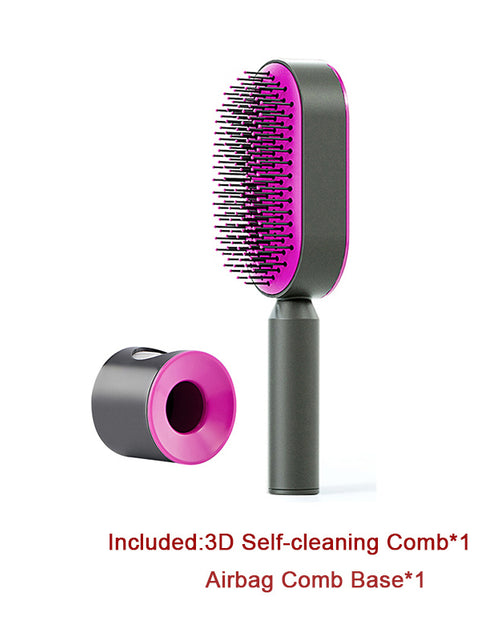 Load image into Gallery viewer, Self Cleaning Hair Brush For Women One-key Cleaning Hair Loss Airbag Massage Scalp Comb Anti-Static Hairbrush
