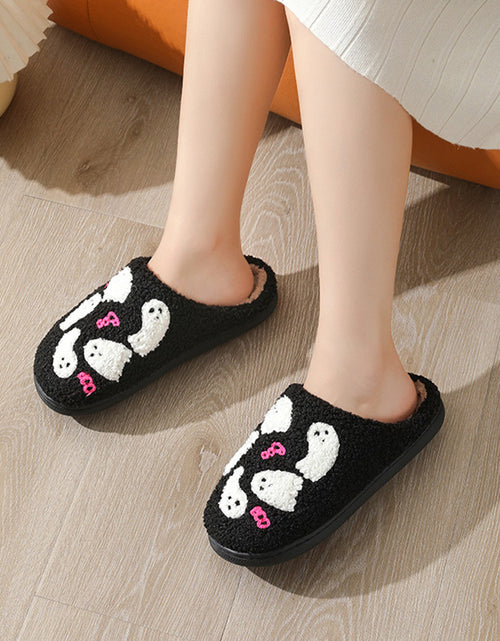 Load image into Gallery viewer, Halloween Cartoon Ghost Cotton Slippers For Women Indoor Non-slip Bedroom Floor Slipper Winter House Shoes
