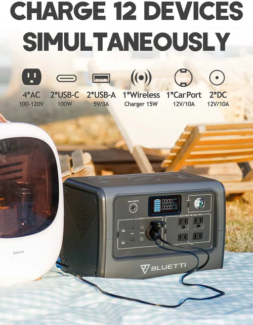 Load image into Gallery viewer, EB70S Portable Power Station with 200W Foldable Solar Panel, 716Wh Capacity Solar Generator, 800W AC Output, for Outdoor Camping Home Vanlife off Grid Emergency
