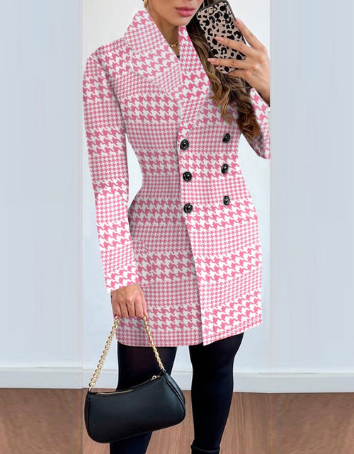 Load image into Gallery viewer, Women&#39;s Long-sleeved Double-breasted Suit Collar Printed Coat
