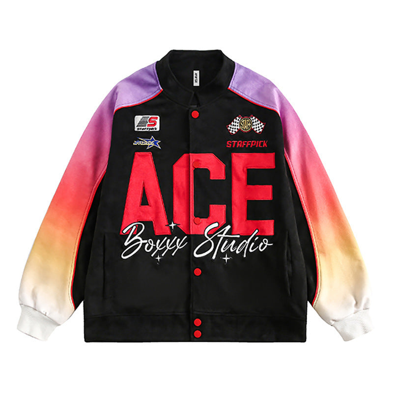 Niche Letters Baseball Uniform Jacket Men And Women Contrast Color