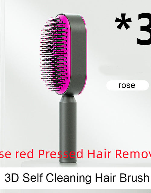 Load image into Gallery viewer, Self Cleaning Hair Brush For Women One-key Cleaning Hair Loss Airbag Massage Scalp Comb Anti-Static Hairbrush
