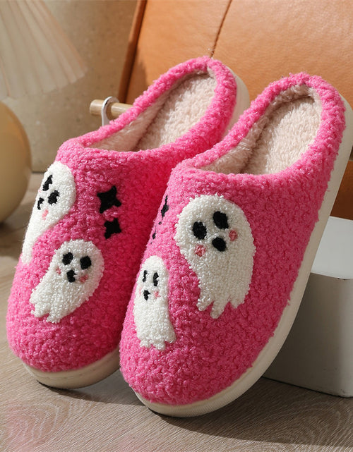 Load image into Gallery viewer, Halloween Cartoon Ghost Cotton Slippers For Women Indoor Non-slip Bedroom Floor Slipper Winter House Shoes
