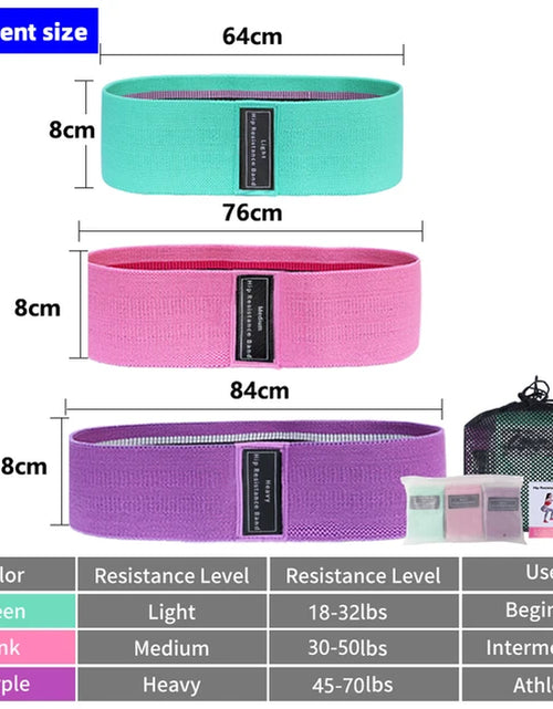 Load image into Gallery viewer, Fabric Resistance Hip Booty Bands Non-Slip Band Glute Workout Trainer Thick Bands Stretch Fitness Strips Loops Yoga Equipment
