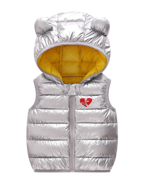 Load image into Gallery viewer, Children Warm Down Vest Autumn Baby Boys Girls Sleeveless Waistcoat Kids Outerwear Vests Children Hooded Jackets
