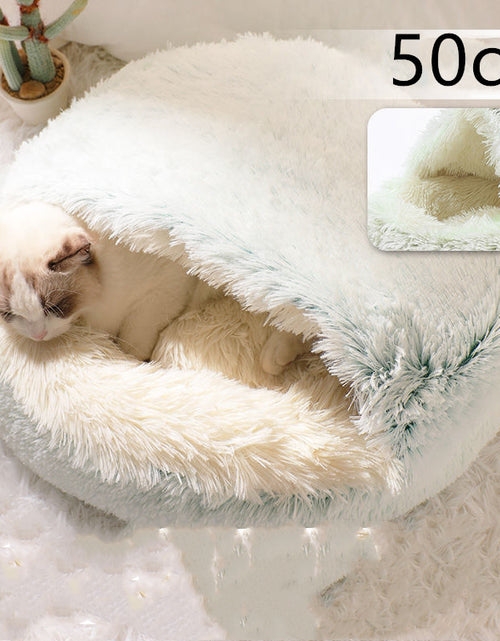 Load image into Gallery viewer, 2 In 1 Dog And Cat Bed Pet Winter Bed Round Plush Warm Bed House Soft Long Plush Pets Bed
