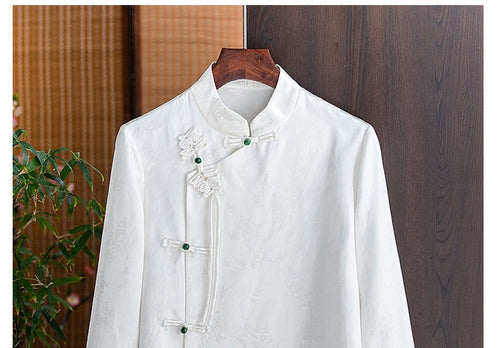 Load image into Gallery viewer, Retro Jacquard Shirt Chinese Style Entry Lux Elegant Tang Suit
