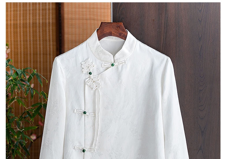 Retro Jacquard Shirt Chinese Style Entry Lux Elegant Tang Suit