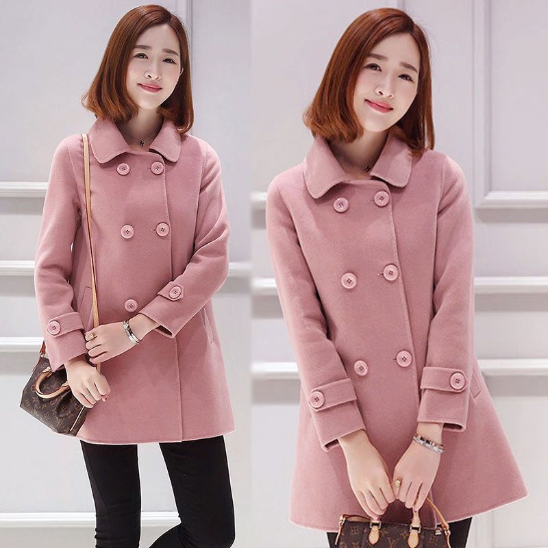 Wool Mid-length Korean Style Slim Fit Slimming And Fashionable Woolen Women's Overcoat