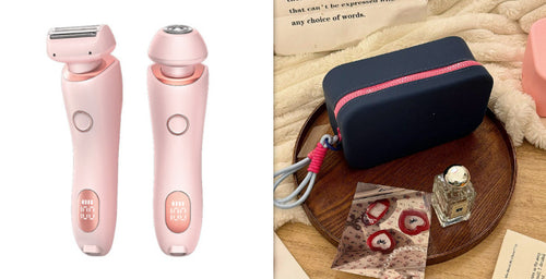 Load image into Gallery viewer, 2 In 1 Hair Removal Epilator USB Rechargeable Trimmer Women Body Razor Face Leg Armpit Bikini Hand Pubic Shaver Hair Remover
