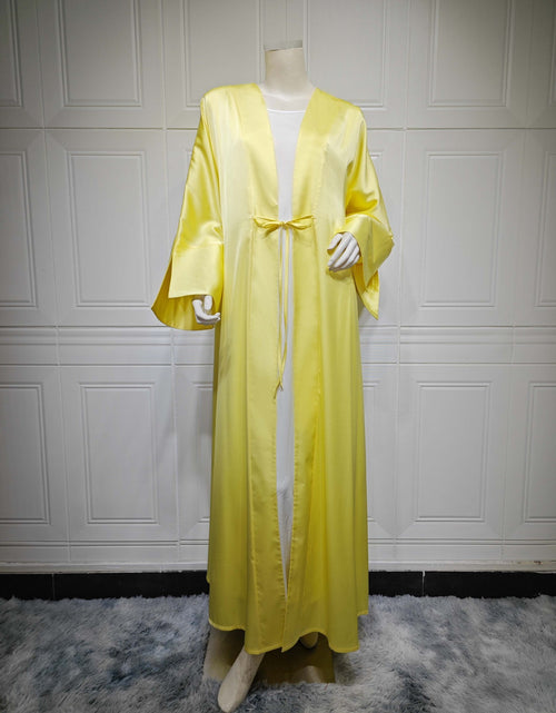 Load image into Gallery viewer, Middle East Muslim Robe Fashion Satin Soft Dress
