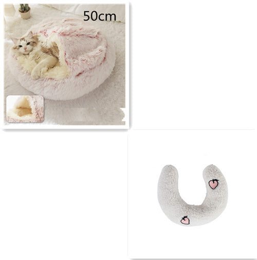 Load image into Gallery viewer, 2 In 1 Dog And Cat Bed Pet Winter Bed Round Plush Warm Bed House Soft Long Plush Pets Bed
