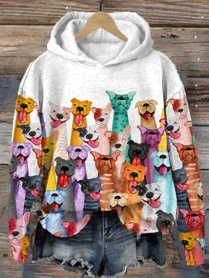 Women's Fashion Loose Printed Hoodie