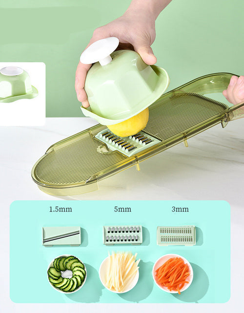 Load image into Gallery viewer, Multifunction Transparent Vegetable Cutter Steel Blade Potato Slicer Fruit Shred Dicing Blades Carrot Cheese Grater Chopper Kitchen Gadgets
