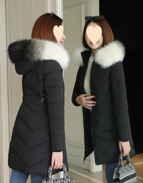 Load image into Gallery viewer, Windproof And Warm Large Fur Collar Thickened Versatile Cotton Jacket For Women
