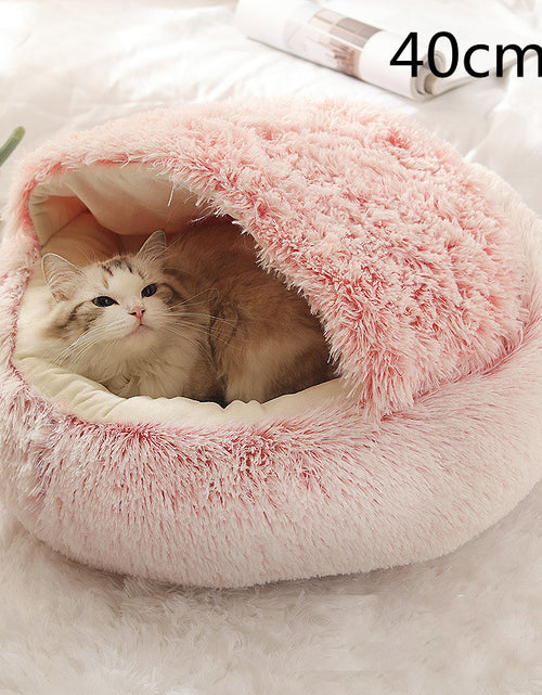 Load image into Gallery viewer, 2 In 1 Dog And Cat Bed Pet Winter Bed Round Plush Warm Bed House Soft Long Plush Pets Bed
