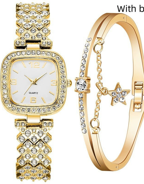 Load image into Gallery viewer, Women&#39;s Diamond Watch Bracelet Two-piece Set
