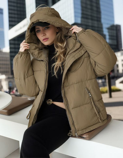 Load image into Gallery viewer, Short Hood Small Thick Fashion Cotton-padded Coat
