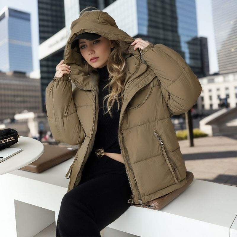 Short Hood Small Thick Fashion Cotton-padded Coat