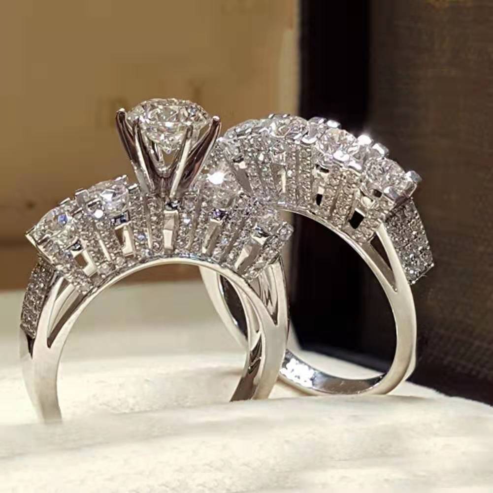 Zircon Ring Two-piece Set Couple Ring