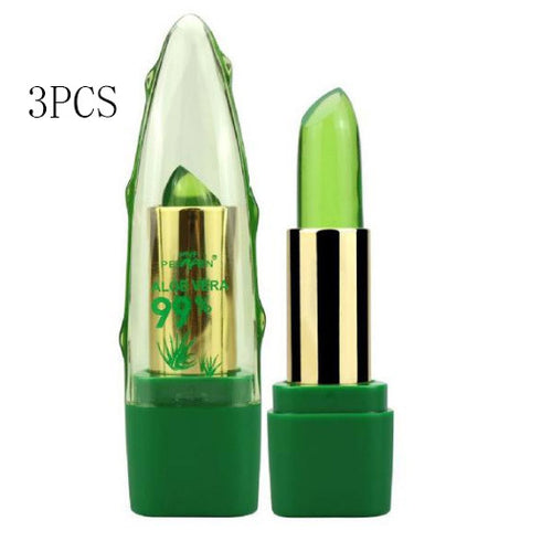 Load image into Gallery viewer, Aloe Vera Gel Color Changing Lipstick Gloss  Moisturizer Anti-drying Desalination Fine-grain Lip Blam Care
