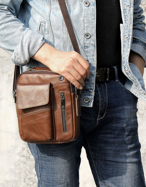 Load image into Gallery viewer, Men&#39;s Business Minimalist Leather Crossbody Bag
