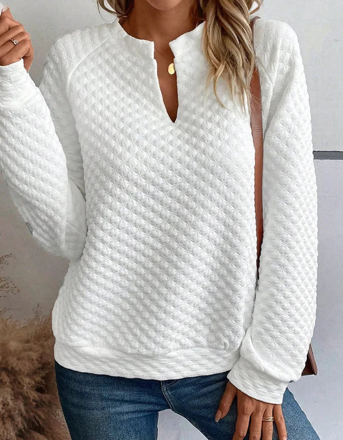 Load image into Gallery viewer, Daily Casual Notched Collar V-shaped Long Sleeve Sweatshirt Women
