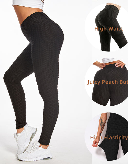 Load image into Gallery viewer, Women TIK Tok Leggings Bubble Textured Leggings Butt Lifting Yoga Pants Black Amazon Banned
