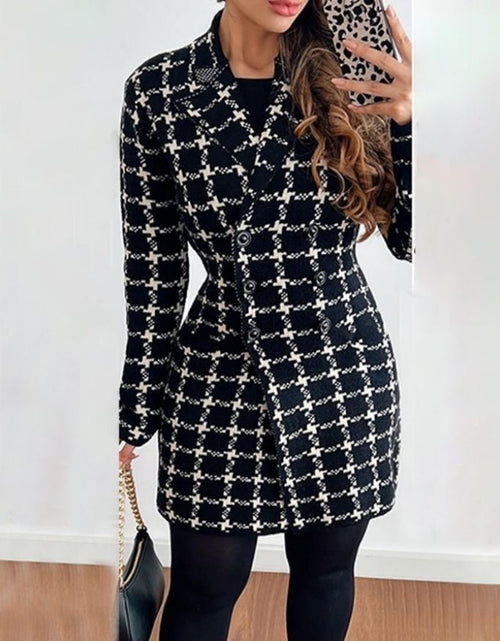 Load image into Gallery viewer, Women&#39;s Long-sleeved Double-breasted Suit Collar Printed Coat
