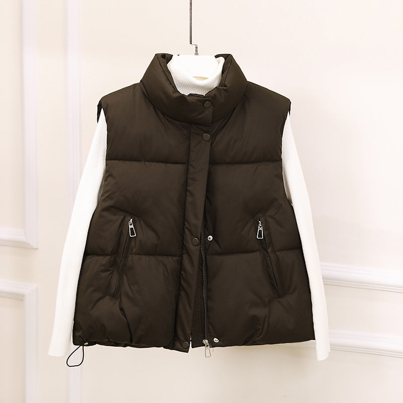 Korean Style Fashion Stand Collar Vest Loose