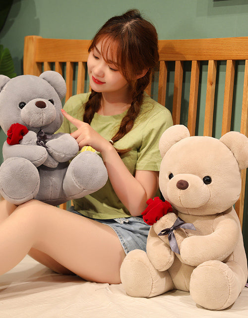 Load image into Gallery viewer, 23-45cm New Lovely Hug Roses Teddy Bear Plush Pillow Stuffed Soft Animal Dolls Nice Birthday Gift Girlfriend Valentine&#39;s Day
