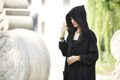 Load image into Gallery viewer, Retro Hooded National Style Cloak Robe Overcoat Coat
