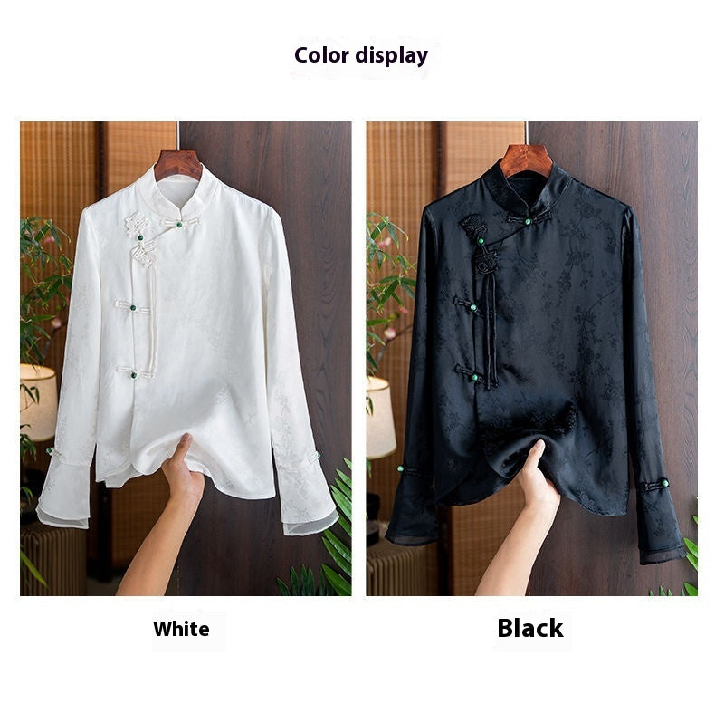 Retro Jacquard Shirt Chinese Style Entry Lux Elegant Tang Suit