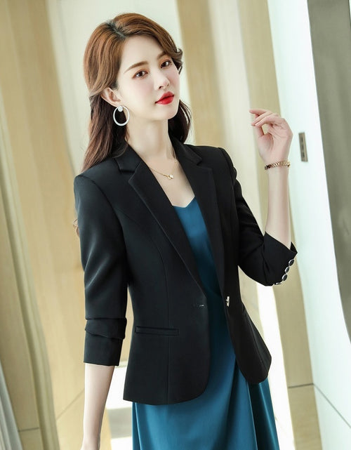 Load image into Gallery viewer, Korean Style Casual Slim Fit Waist-tight Spring And Autumn Black Small Business Suit
