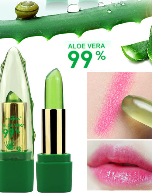 Load image into Gallery viewer, Aloe Vera Gel Color Changing Lipstick Gloss  Moisturizer Anti-drying Desalination Fine-grain Lip Blam Care
