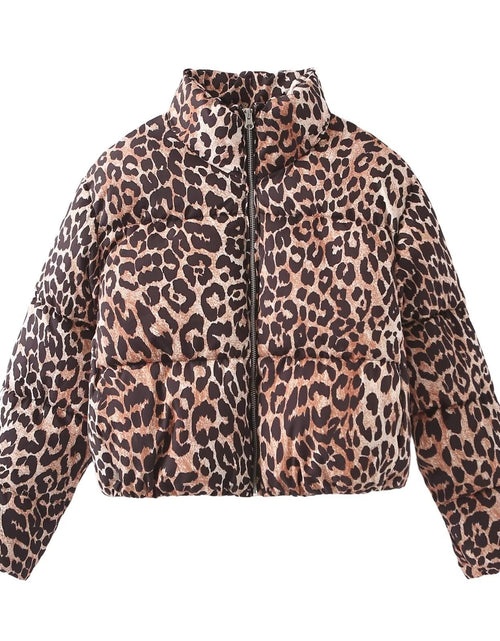 Load image into Gallery viewer, Women&#39;s European And American Leopard-print Padded Loose Cotton-padded Jacket
