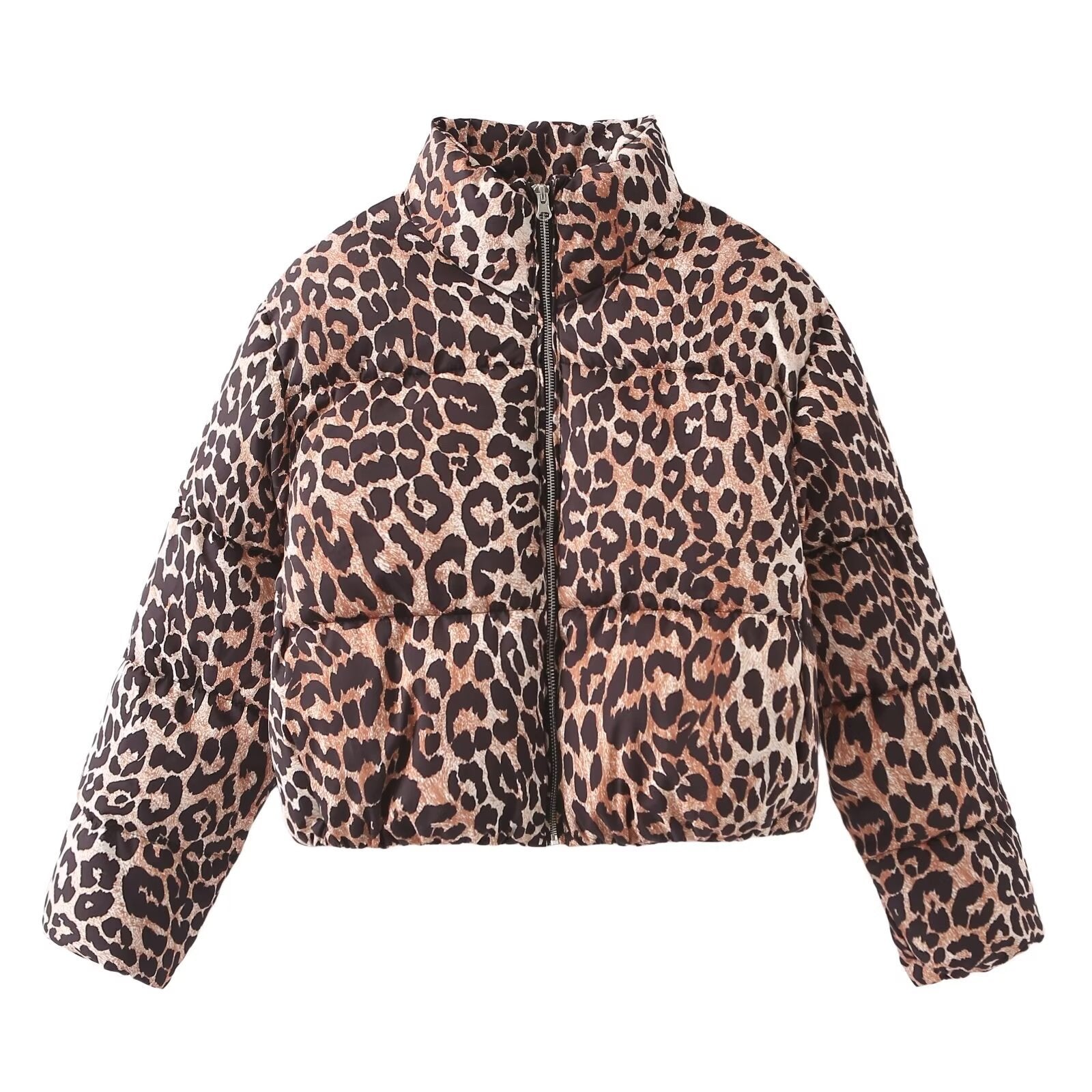 Women's European And American Leopard-print Padded Loose Cotton-padded Jacket