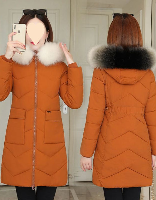 Load image into Gallery viewer, Windproof And Warm Large Fur Collar Thickened Versatile Cotton Jacket For Women
