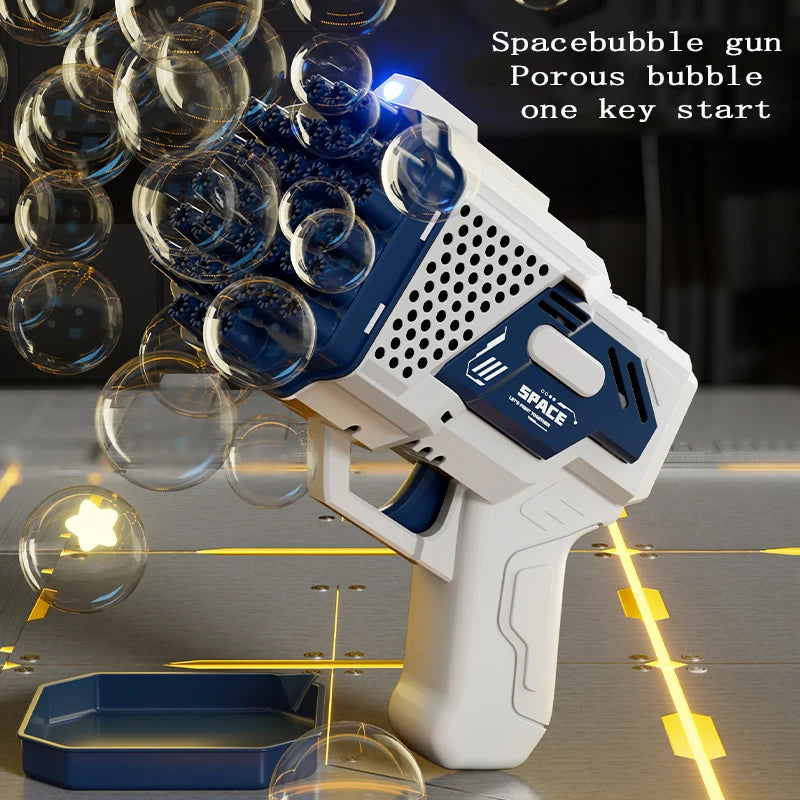 40 Hole New Bubble Gunner with Fuly Automatic Bubble Machine Children'S Bubble Blowing Toy without Battery and Bubble Water