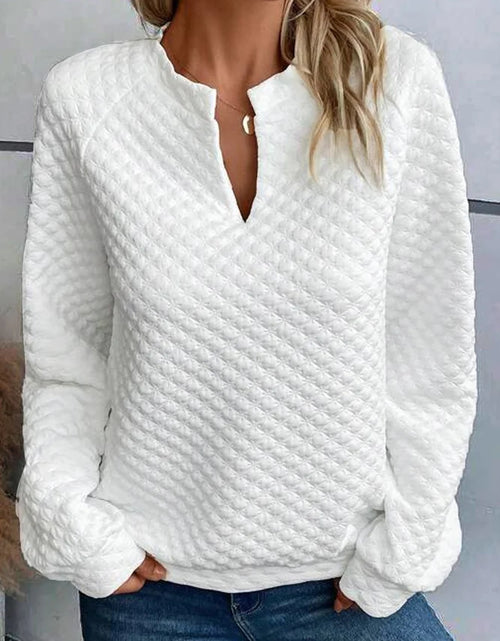 Load image into Gallery viewer, Daily Casual Notched Collar V-shaped Long Sleeve Sweatshirt Women
