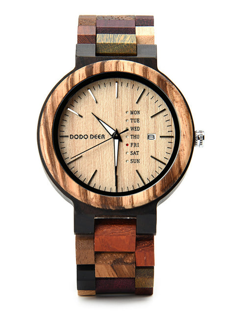 Load image into Gallery viewer, Wood Couple&#39;s European And American Style Calendar Watch
