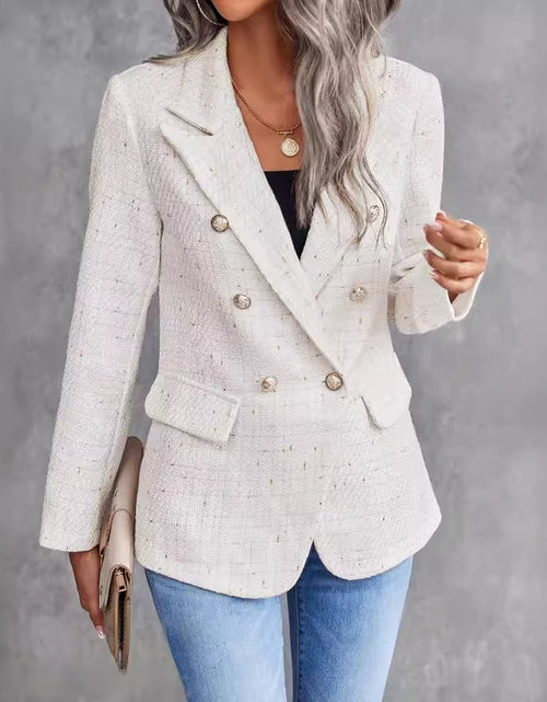 Load image into Gallery viewer, Women&#39;s Clothes Hot-selling Lapel Double Breasted Tweed Suit Jacket
