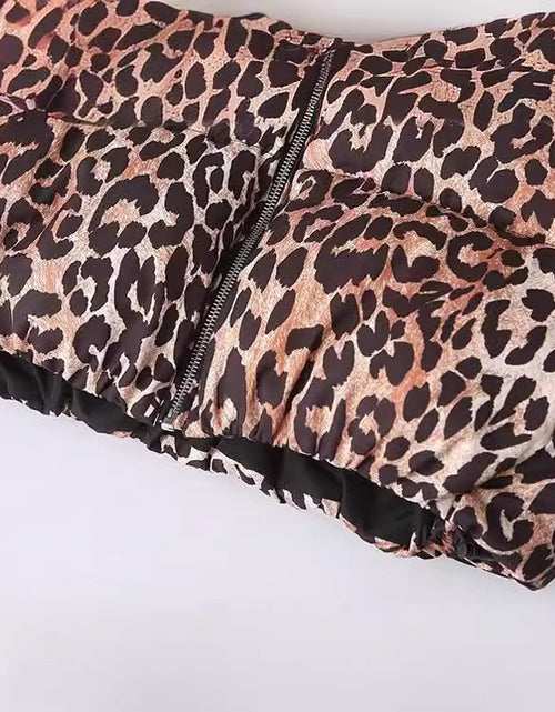 Load image into Gallery viewer, Women&#39;s European And American Leopard-print Padded Loose Cotton-padded Jacket
