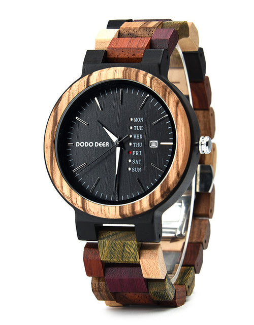 Load image into Gallery viewer, Wood Couple&#39;s European And American Style Calendar Watch
