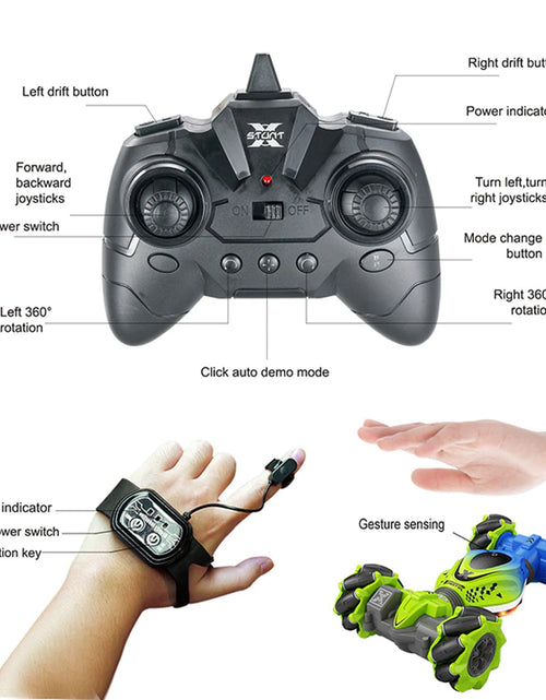 Load image into Gallery viewer, 4WD RC Car Toy 2.4G Radio Remote Control Cars RC Watch Gesture Sensor Rotation Twist Stunt Drift Vehicle Toy for Children Kids
