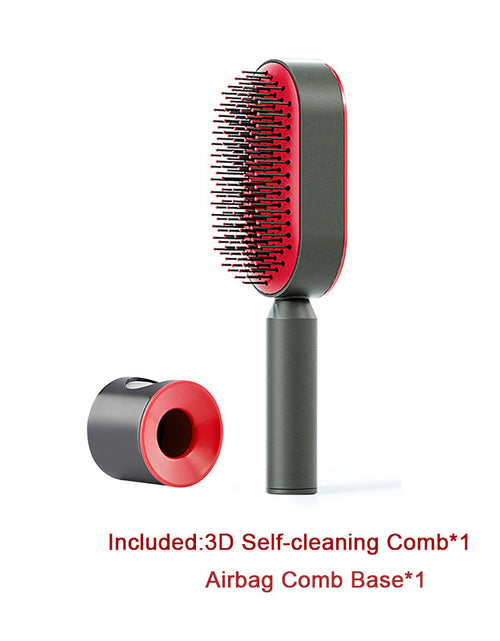 Load image into Gallery viewer, Self Cleaning Hair Brush For Women One-key Cleaning Hair Loss Airbag Massage Scalp Comb Anti-Static Hairbrush
