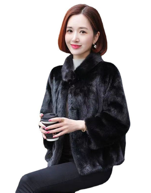 Load image into Gallery viewer, Fashion Casual Stand Collar Thickened Warm Mink Fur Short Coat
