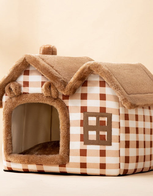 Load image into Gallery viewer, Foldable Dog House Pet Cat Bed Winter Dog Villa Sleep Kennel Removable Nest Warm Enclosed Cave Sofa Pets Supplies
